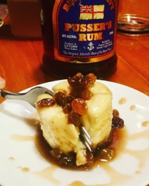 Gluten Free Cheesecake with Pussers Rum Raisin Sauce